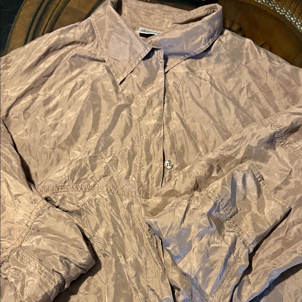 100% silk Newport News Jeanology collection  crinkled blouse